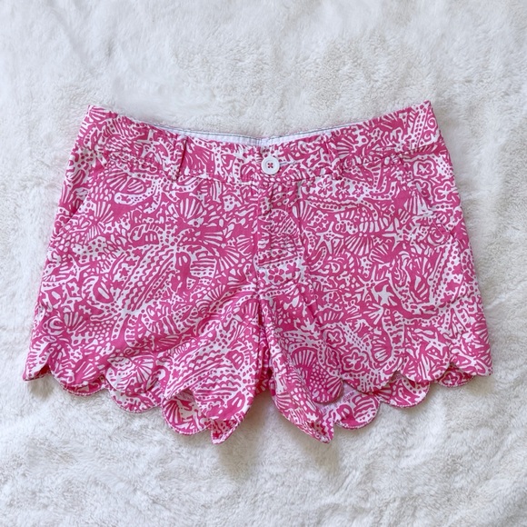 Lilly Pulitzer Pants - Lilly Pulitzer Pink and White Buttercup Shorts